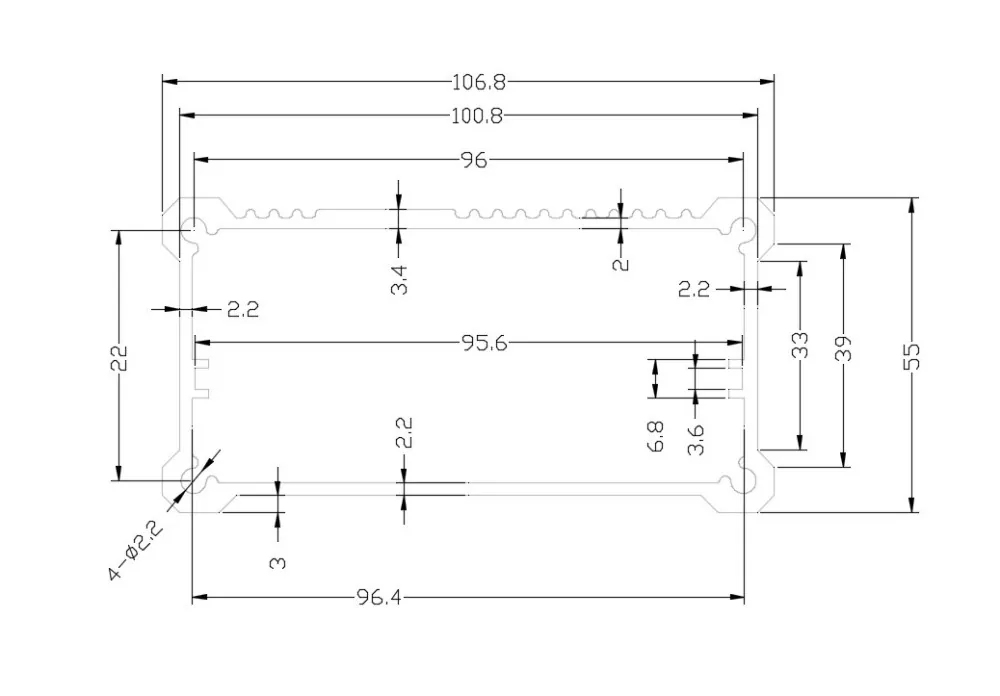53.4×27.5mm Aluminum Power Supply Control Module Housing