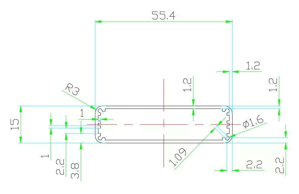 55×15mm Ultra Slim Aluminum Electronic Enclosure for Smart Devices